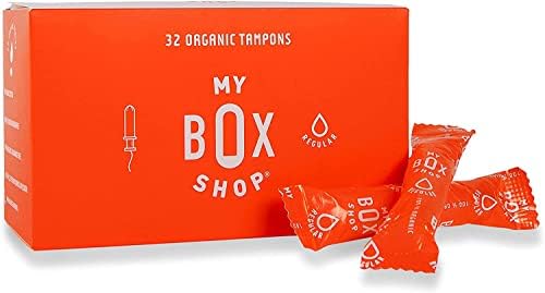 MyBoxShop Редовни кутии за најважни есенцијал - органски памучни тампони со апликатор без БПА и овластени органски облоги за гаќички на САД