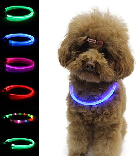 Weepet LED Осветлете Јака За Кучиња, USB Полнење, Основен Безбедносен Ѓердан За Ноќно Одење, Светло За Блиц, Блескав, Сечење, Прилагодлив,