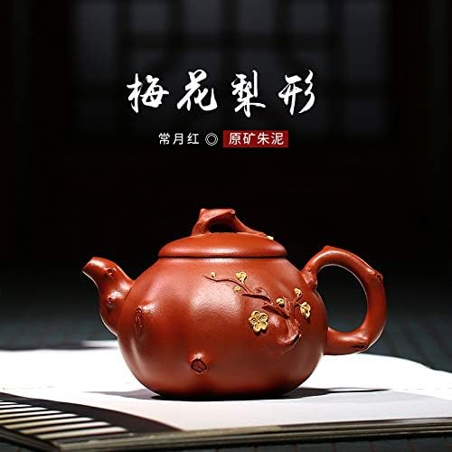 Ldygteaservice кинески јиксинг зиша чајник, рачно изработен ретро ретро уникатен ориентален оригинал антички дизајн сурова руда виолетова