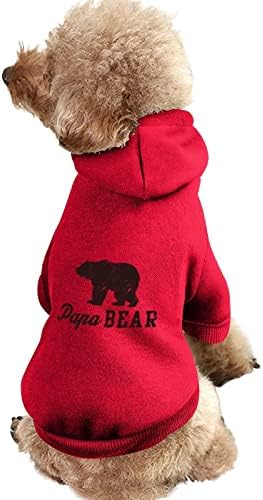 Папа мечка кучиња дуксери симпатична качулка за џемпери миленичиња облека од облека со капа со капа