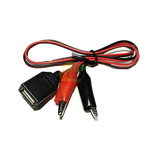 USB до црвена и црна клип за напојување линија за напојување DIY мал клип за тест на крокодил до USB адаптер за напојување на кабелот