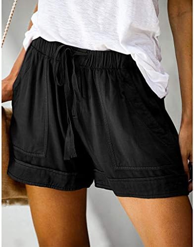 Fireero памучни постелнина за женски удобни влечење спојници, случајни еластични половини џебови лабави шорцеви панталони
