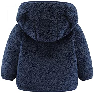 Rongxi новороденче новороденче девојчиња момчиња јакна зимска облека за надворешни облеки, палто мечка уши со аспиратор топло руно