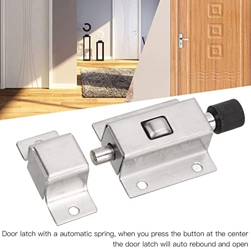 2 комплети брави од врата од не'рѓосувачки челик Анти-Бургални автоматски брави на пролетта врата безбедно инсталирано лизгање, погодни за сите типови врати