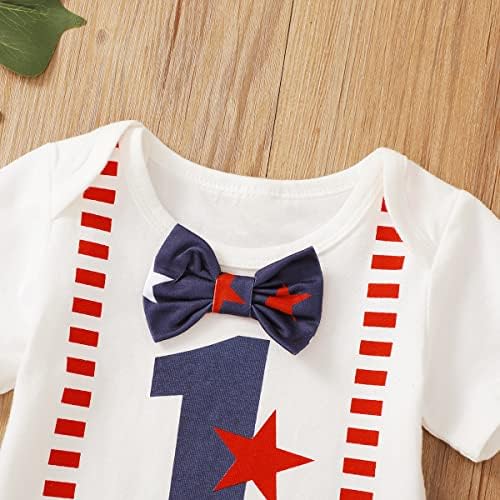 Shalofer бебе момче од првиот роденденски облека 4 -ти јули шорцеви