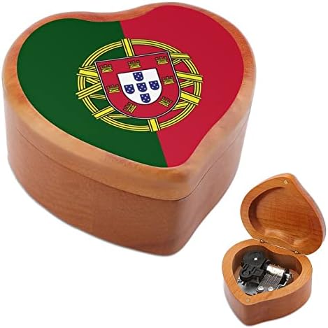 Португалско знаме пошумено музички кутии гроздобер врежана срцева музичка кутија подарок за Божиќ роденден на годишнината од в Valentубените