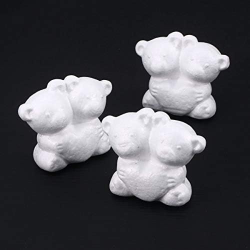 Aboofan 10 парчиња 9см бела пена мечка облици моделирање на полистирен мечка животинска фигура мувла DIY полистирен украси за цвеќе за