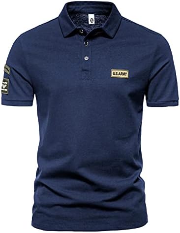Менс Поло кошули со кратки ракави, мода во боја, блокирајќи го голф поло атлетски кошула кошула тениска маица врвови