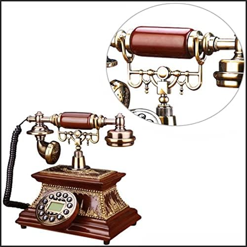 Ретро Телефон Фиксен Телефон Старомоден Антички Телефон Со ЛЦД Екран, За Домашна Канцеларија Куќа Декор