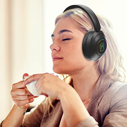 Безжични Слушалки Qonioi - Bluetooth Преку Слушалки За Уши, Осветлени Светла Со 7 Бои Со Слушалки Со Мала Латентност Што Се Одвојуваат Шокантни