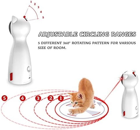 Sofolor Automatic Laser Cat Toy, ставајќи висока, 5 случајна шема, автоматско вклучување/исклучување и тивки, интерактивни играчки за мачки