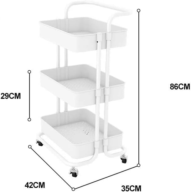 SLNFXC кујна за складирање на кујната дневна соба бања канцеларија решетка за количка за облека за складирање 3 нивоа