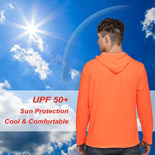 Заштита на висока видливост Сонцето за заштита на сонцето со долги ракави, upf 50+ брзо сушење, SPF UV кошула, активно носење