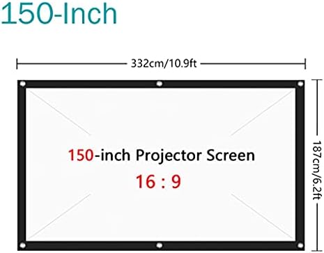 JRDHGRK 150 инчи Проектор Платно крпа HD преклопна анти-крива проекција Екран на филм на филм за домашно кино за домашно кино за домашно