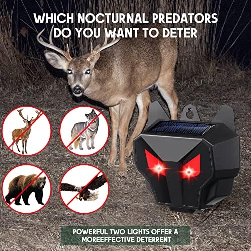 12 пакувања соларни ноќни нокти на животни, диво животинско одвраќање со црвена LED контролна светлина, отвратителни уреди на отровни