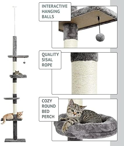 Мгвје Голем Кондоминиум За Мачки Со Столбови За Гребење На Сисал Куќи Хамак Кула За Мачки Мебел Центар За Активности За Мачиња Куќа За Играње Мачиња