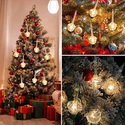 Меурчиња за елка - сет од 6,99 метри од 7 божиќни светла на меурчиња, традиционални меурчиња за празници за Божиќно осветлување јасно