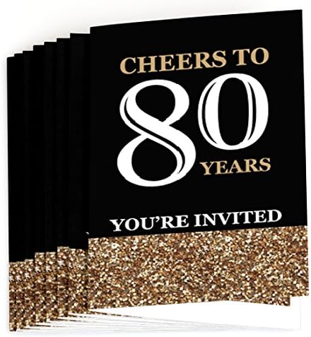 Голема Точка На Среќа возрасни 80 - Ти Роденден-Злато-Пополнете Ги Поканите За Роденденска Забава