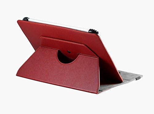 Покривање со кожен случај на црвено -faux со 360 ротациони штанд компатибилен со 32 GB 10 A64 Quad Core Allwinner Android Tablet PC