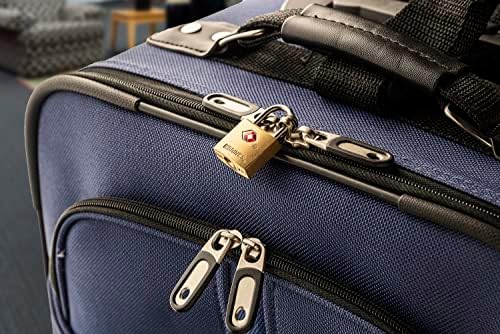 Brinks - 22мм TSA одобрена цврста месинг со таблички за патувања, 4 -пакувања - хромирани позлатени со зацврстена челична окова,