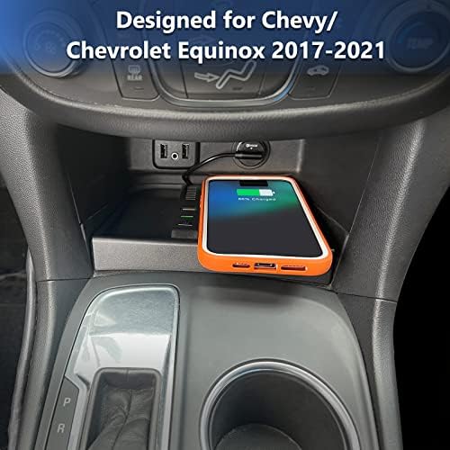 Безжичен безжичен полнач за Chevy Equinox додатоци 2018 2018 2020 2021 2022 2022 2023 Организатор на конзола за безжично полнење за Chevy