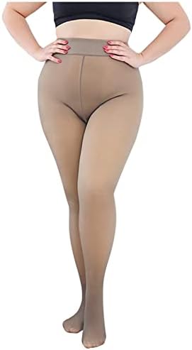 MKJC плус големина Зимски термички лажни проucирни панталони за жени топло руно наредени хулахопки чиста затегнување на хеланки