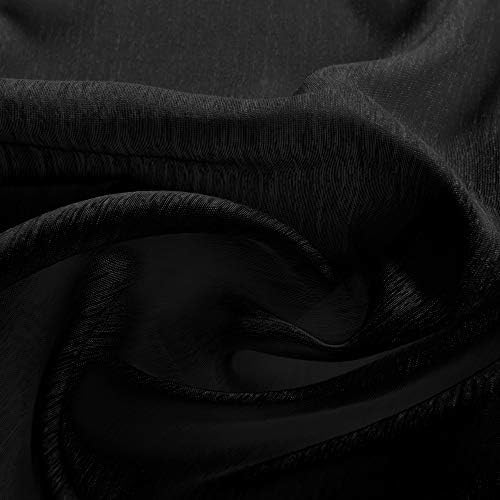 Koufl црни чиста завеси 84 инчи долги за дневна соба сет од 2 панели громски прозорец драпери
