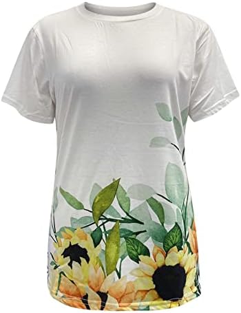 Женски летни врвови маица лето кратка ракав симпатична графичка лабава маичка врвови кошула и кошула сет жени