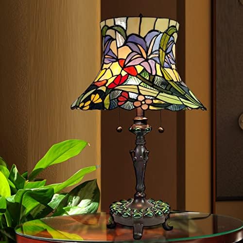 Дејл Тифани TT21214 Entrada Floral Tiffany Table Lamp, бронза, 26 x16 x16