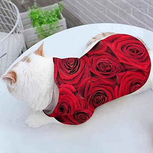 Убава црвена роза облека за миленичиња мода за домашно милениче џемпер за кучиња за мали средни кучиња кученце пуловер качулка м
