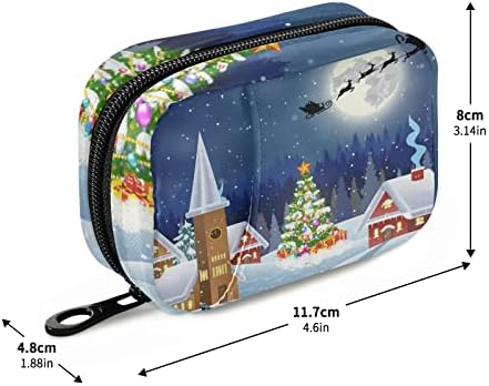 Снежна божиќна пилула кутија за торбички за торбички кутија со патент преносен витамин рибино масло за лекови за патувања за патничко