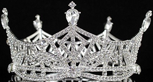 Мис Америка Круна Јасна Австриска Кристална Коса Дијадема Убавина Кралица Принцеза Накит За Коса Тркалезна Круна Натпревар Т1299