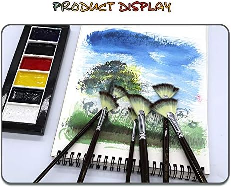 N/A 6pcs вентилатор во облик на најлонски гуаче за коса Акварела боја, сет за училишно сликарство, цртање на сликарство за сликање уметност