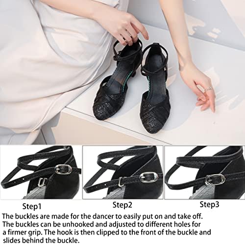 Уризе латински танцувачки чевли се продолжат средна потпетица потпетици за танцување сребрени салса салса танцувачки чевли вежбаат перформанси