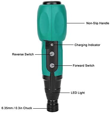 Електричен шрафцигер безжичен, USB за полнење на шрафцигер за напојување, преносен не лизгачки рачки за напојување со прицврстувач за прицврстување