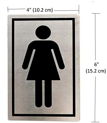 ЕСПЛАНАДЕ Не'рѓосувачки челик мажи и жени тоалети знак за тоалети | Налепница за знаци на врата од машка и женска мијалник - Лесно за