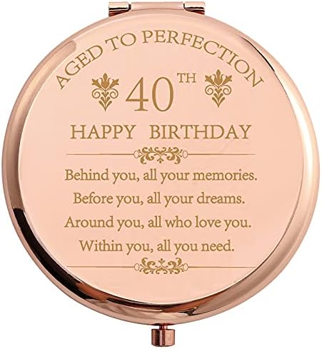 КОФОЗА 1983 40 Ти Среќен Роденден Подароци За Жена Од Нерѓосувачки Челик Розово Злато Компактен Џеб Патување Шминка Огледало Инспирација