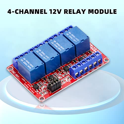 Cenrykay 4 Channel 12V реле модул со Optocoupler со високо или ниско ниво на активирање на активирање на активирање