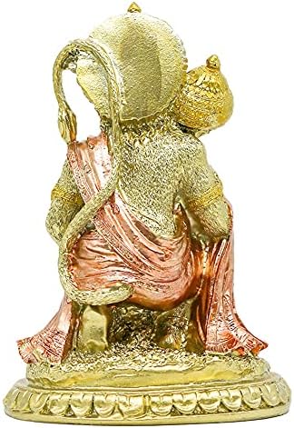 Аликики Хинду Рамајана Хануман статуа- Индиски бог статуа Декоративна фигура хиндуизам приврзаник лорд Рама светилка олтар скулптура