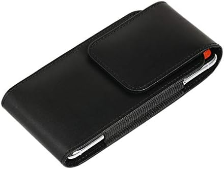 Телефонска заштитена торбичка машка кожна појас за клип -лапчиња за торбичка компатибилна со iPhone 12 Pro Max, 11 Pro Max,