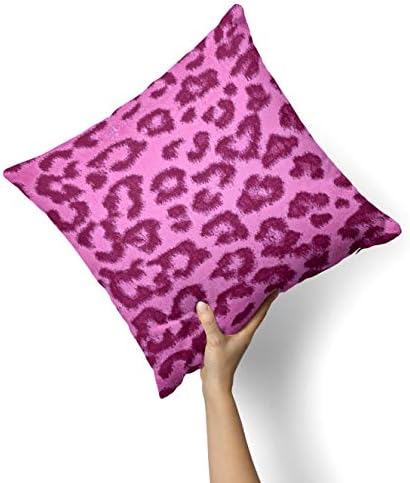 Iirov Neon Pink Cheetah Animal Print - Прилагодено украсен украс за домашен или отворен капакот за фрлање на отворено за софа,