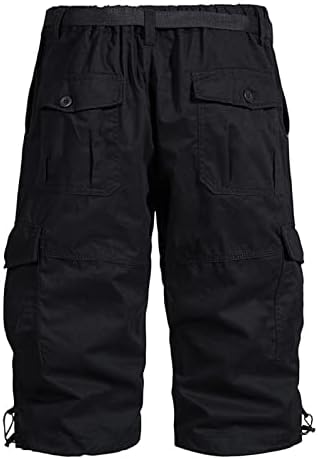 Шорцеви за пешачење за мажи, карго -обични шорцеви на отворено лето лето со повеќе џебови