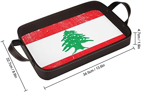 Гроздобер Либан Знаме СТП Кожа Послужавник Елегантна Маса Декор Парфем Организатор Со Рачки