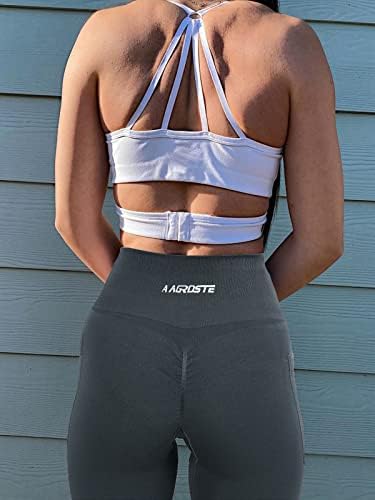 Агрост тренингот хеланки за жени непрекинато за кревање на задниот дел од затегнување на затегнати плен со високи половини јога панталони