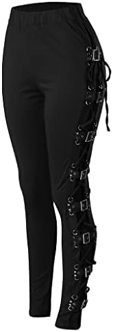 Странични панталони на женски улични панталони преку хареми панталони црни џогери со високи половини, гроздобер панталони за слабеење плус