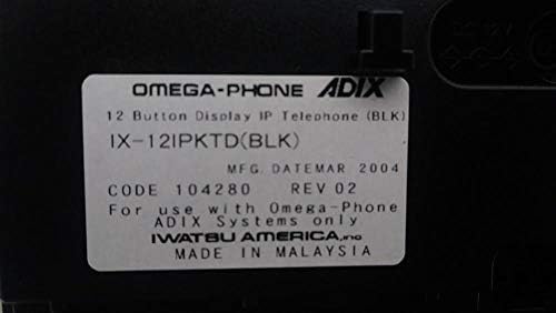 Iwatsu adix IX-12ipktd 104280 Црно 12 копче VoIP телефон со звучник и приказ