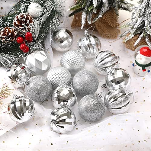Julулмелон 24 парчиња топки за новогодишни топки Божиќни топки украси Големи висечки божиќни топки разнишани украси за украси за Божиќни
