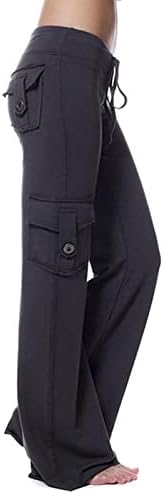 usecee женски јога панталони високи половини со широки панталони за нозе тренингот што работи со легање на лежење, џемпери со џебови