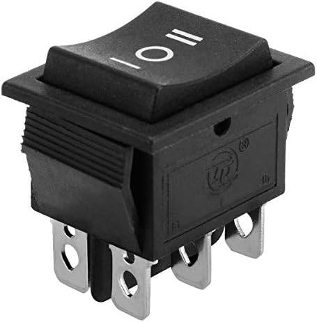 Larro Switch 1PC 3 Позиција 6 PIN-HIST HAGEIST BOAT ON-ON-OF MONEMTAR ROCER SWITCH DPDT 16A 250V 32X31X25MM BLAC