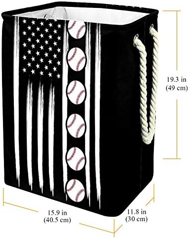 Нехомер Бејзбол Американско Знаме 300д Оксфорд Пвц Водоотпорна Облека Ја Попречува Големата Корпа За Перење За Ќебиња Играчки За Облека